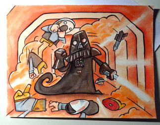 Vader kicking off at the end of Rogue One
